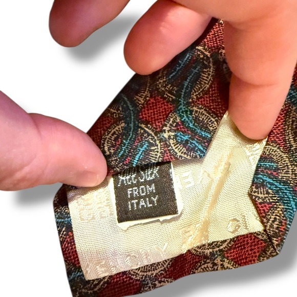 Givenchy Red Blue Silk Tie Men's Classic Business Formal Accessory - Picture 3 of 5